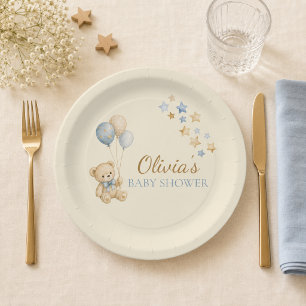 Assiettes en papier pour Baby Shower Teddy Bear St