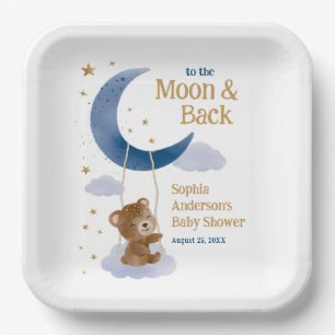 Assiettes en papier pour Baby Shower To the Moon a