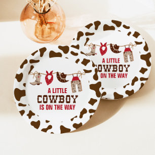 Assiettes en papier pour baby shower Western Rodeo