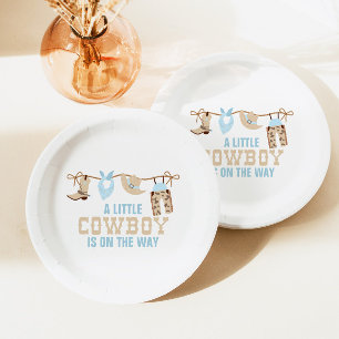 Assiettes en papier pour baby shower Western Rodeo