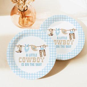 Assiettes en papier pour baby shower Western Rodeo