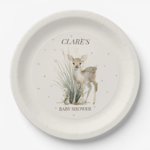 Assiettes en papier pour Baby Shower Woodland Deer