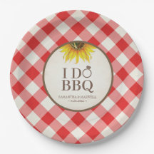 Assiettes en Papier pour BBQ Tournesol et Vichy Ro