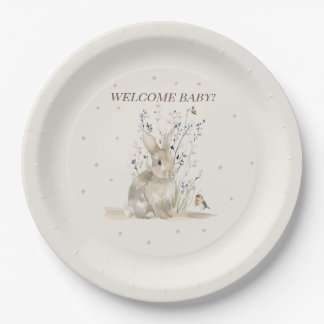 Assiettes en papier pour bébé Bienvenue Woodland R