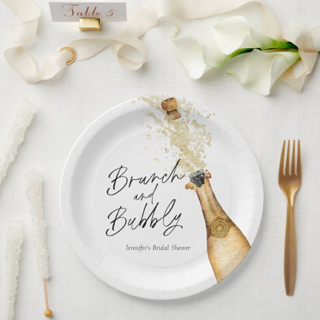 Assiettes en papier pour Brunch et Bulles Shower d (Mariage)