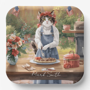 Assiettes en papier pour chat siamois patriotique