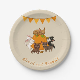 Assiettes en papier pour chien chihuahua automne A