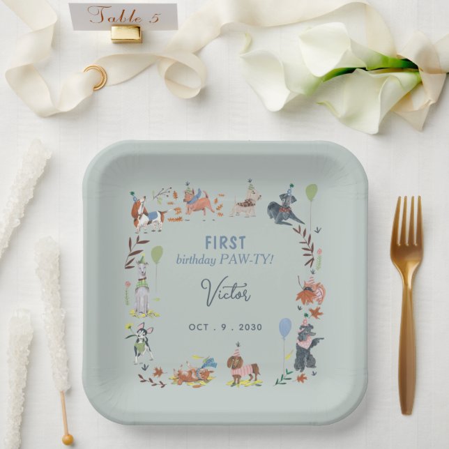 Assiettes en papier pour chiens de compagnie migno (Mariage)