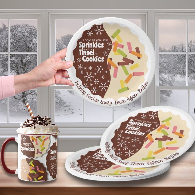 Assiettes en papier pour échange de biscuits de fê (Listing is for the Paper plates only, the mug is sold separately in same collection.)