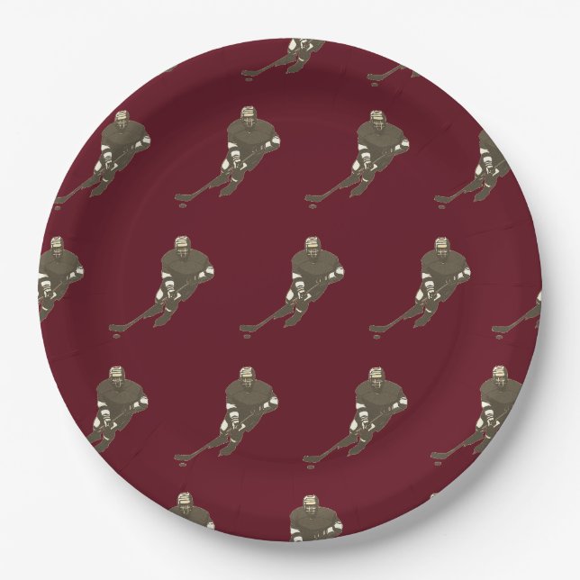 Assiettes en papier pour équipe de hockey (Devant)