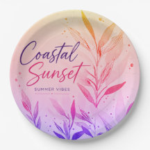 Assiettes en papier pour fête au thème de coucher