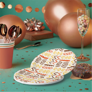 Assiettes en papier pour fête avec motifs africain
