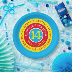 Assiettes en papier pour fête d'anniversaire 14 an