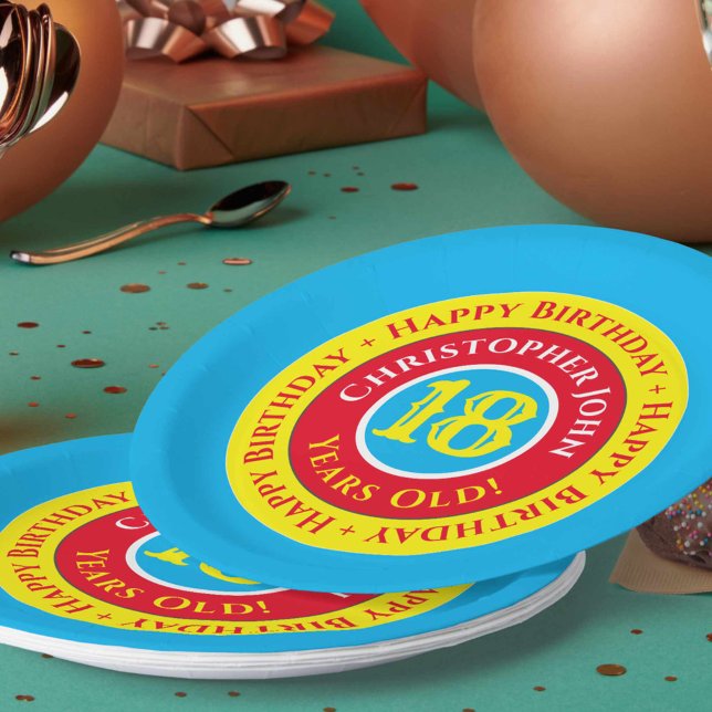 Assiettes en papier pour fête d'anniversaire 18 an (Créateur téléchargé)