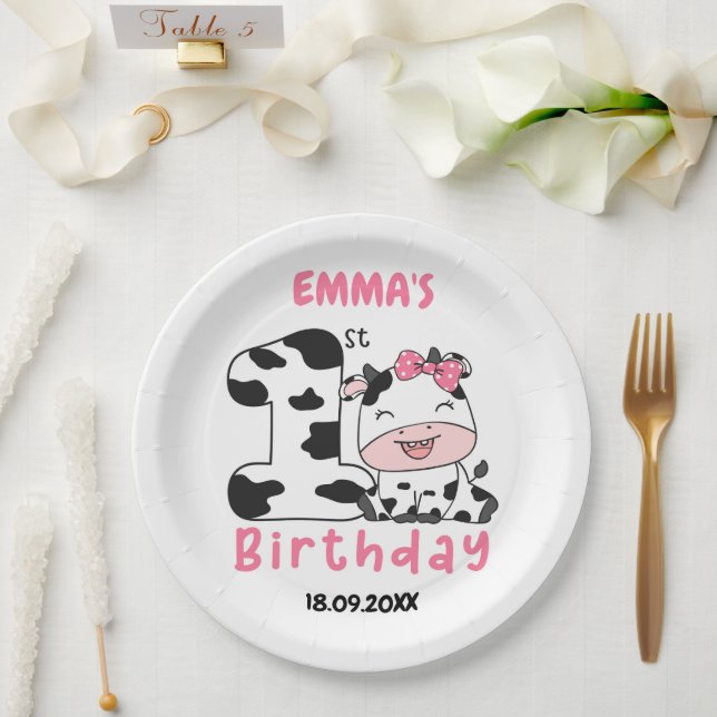 Assiettes en papier pour fête d'anniversaire 1ère  (Mariage)