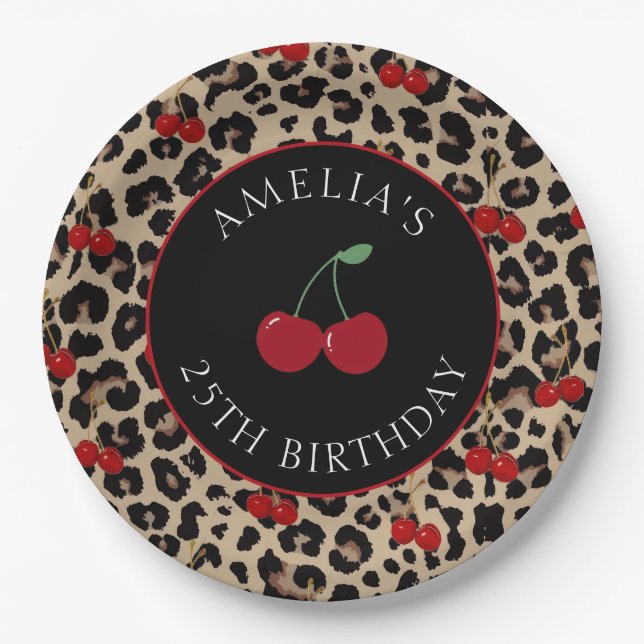 Assiettes en papier pour fête d'anniversaire Ceris (Devant)