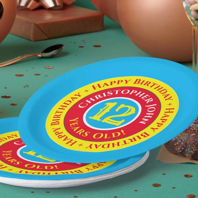 Assiettes en papier pour fête d'anniversaire de 12 (Créateur téléchargé)