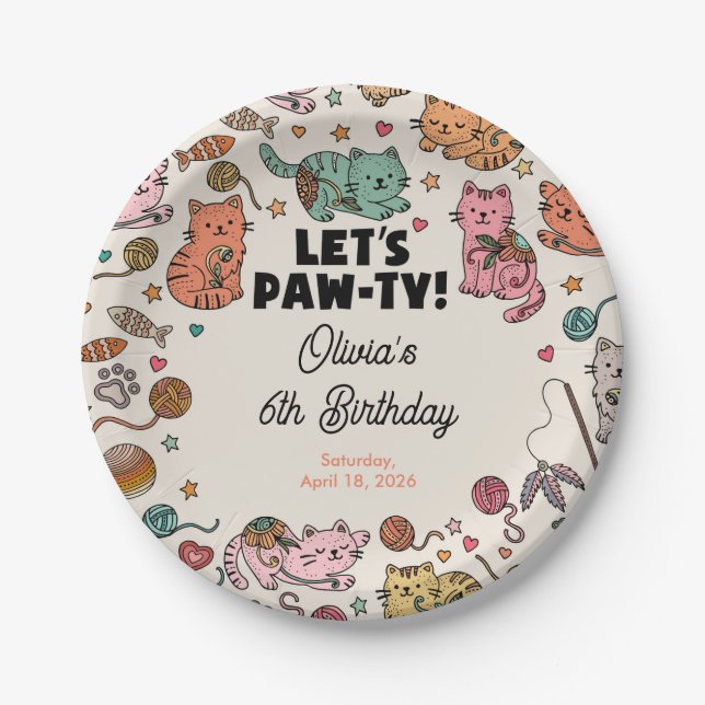 Assiettes en papier pour fête d'anniversaire de ch (Devant)