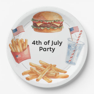 Assiettes en Papier pour Fête de Hot-Dogs et BBQ d