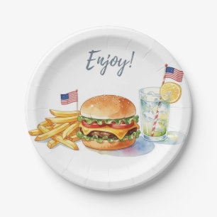 Assiettes en Papier pour Fête de Hot-Dogs et BBQ d