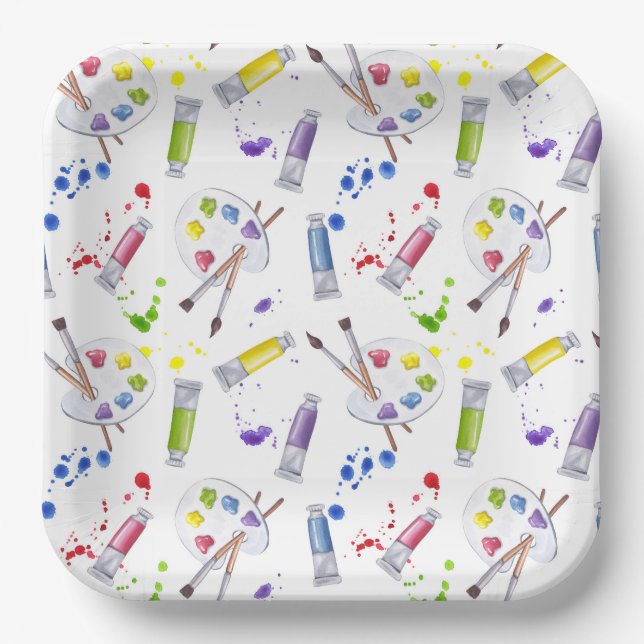 Assiettes en papier pour fête de peinture, Fête d' (Recto)