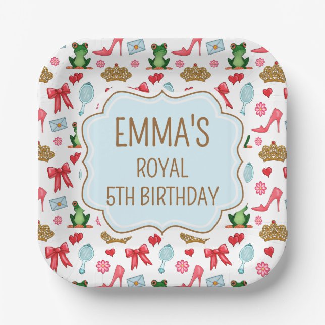 Assiettes en papier pour fête de princesse (Recto)