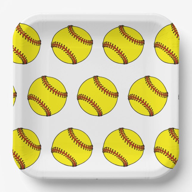 Assiettes en papier pour fête de softball (Recto)