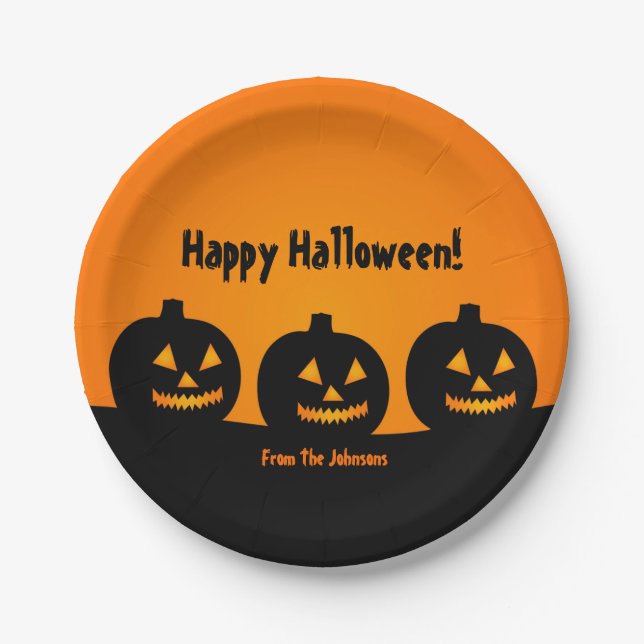 Assiettes en papier pour fête d'Halloween Trois Ci (Devant)