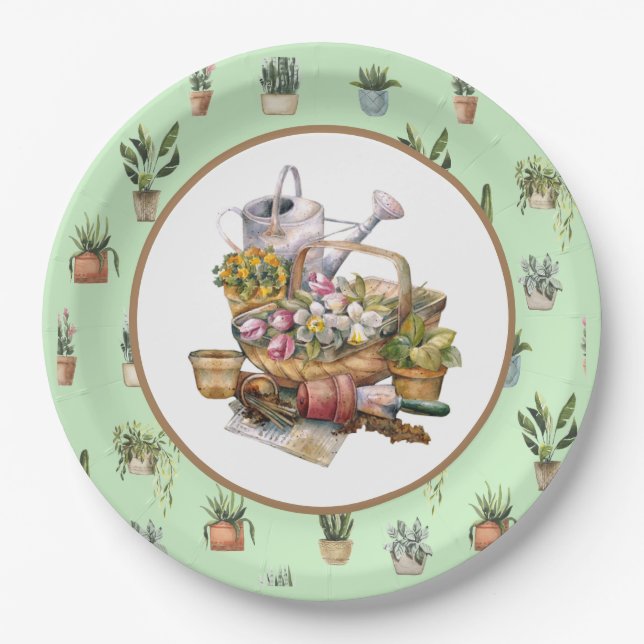 Assiettes en papier pour garden-party (Devant)