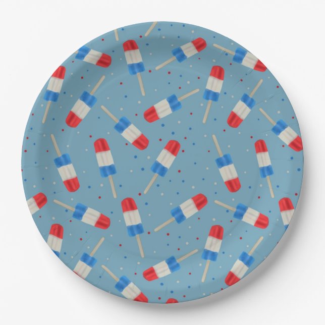 Assiettes en papier pour glaces patriotiques (Devant)