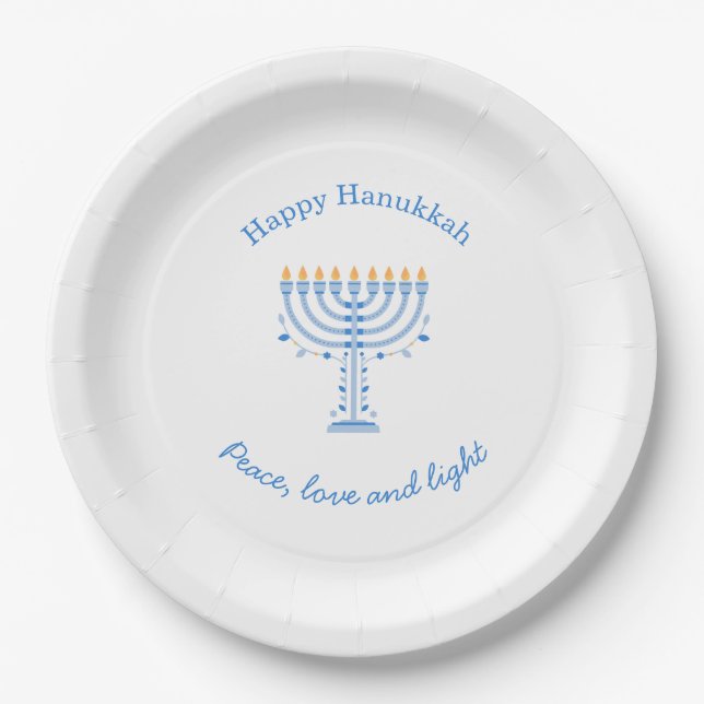Assiettes en papier pour Hanoukka - Joyeux Hanoukk (Devant)