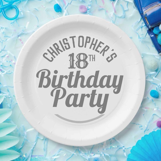 Assiettes en papier pour la célébration des 18 ans (Créateur téléchargé)