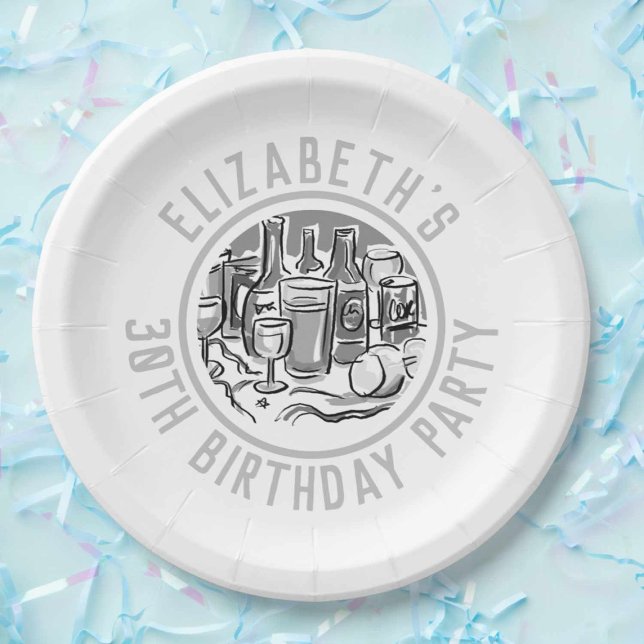 Assiettes en papier pour la célébration des 30 ans (Créateur téléchargé)