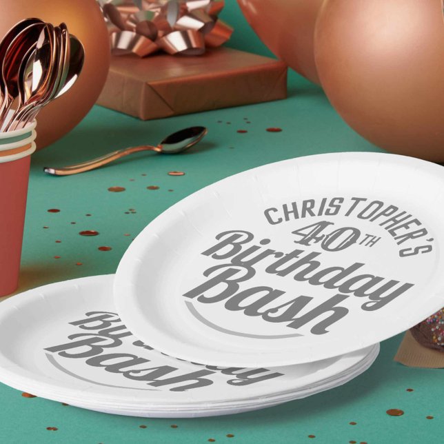 Assiettes en papier pour la célébration des 40 ans (Créateur téléchargé)