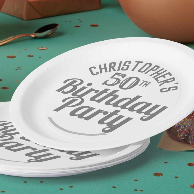 Assiettes en papier pour la célébration des 50 ans (Créateur téléchargé)