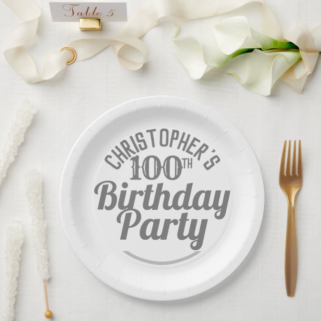 Assiettes en papier pour la célébration du 100e an (Mariage)