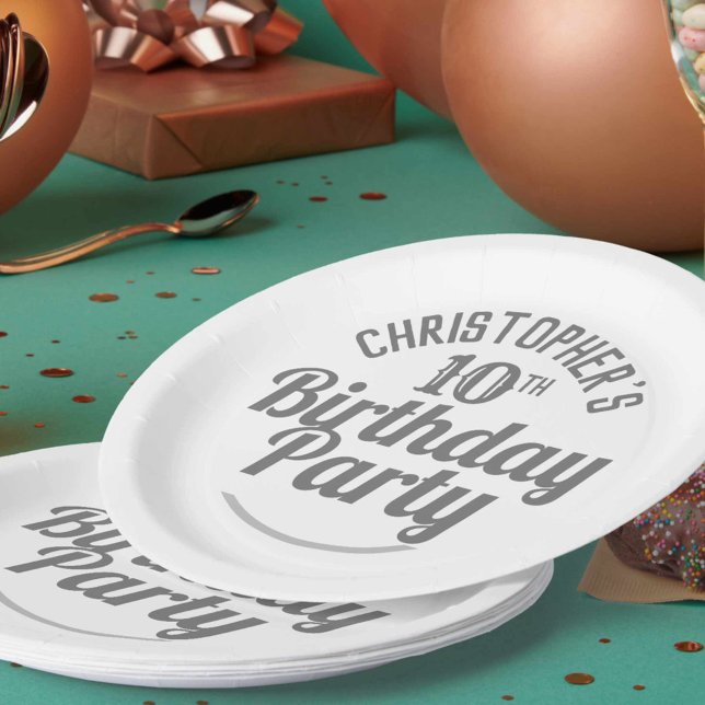 Assiettes en papier pour la célébration d'un 10ème (Créateur téléchargé)