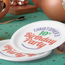 Assiettes en papier pour la célébration d'un 10ème