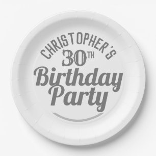 Assiettes en papier pour la célébration d'un 30e a