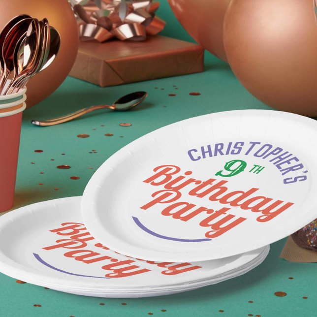 Assiettes en papier pour la célébration d'un 9e an (Créateur téléchargé)