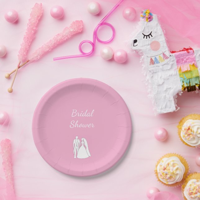 Assiettes en papier pour la douche de la mariée (Fête)
