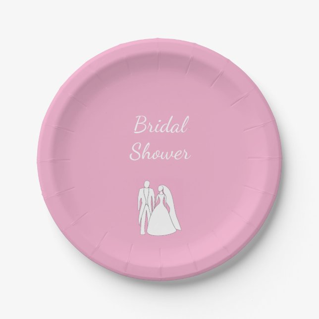 Assiettes en papier pour la douche de la mariée (Devant)