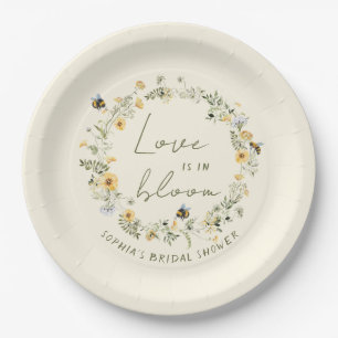 Assiettes en papier pour la douche de mariée abeil