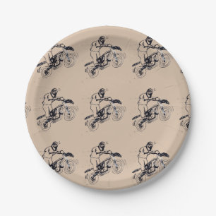 Assiettes en papier pour la fête de moto cross pou