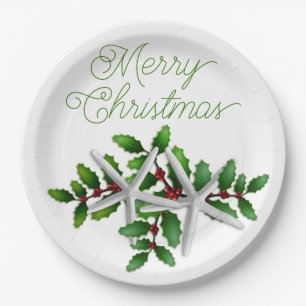 Assiettes en papier pour la fête de Noël Étoile de
