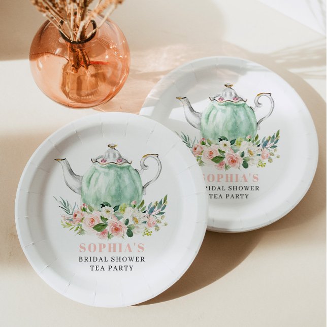Assiettes en papier pour la fête de thé de douche  (Créateur téléchargé)