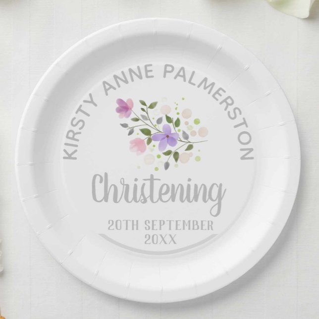 Assiettes en papier pour la fête d'un baptême (Créateur téléchargé)