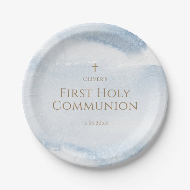 Assiettes en papier pour la première communion gar (Devant)