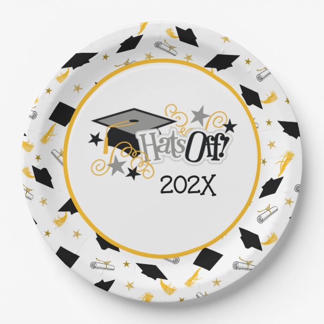Assiettes en papier pour la remise des diplômes (Devant)