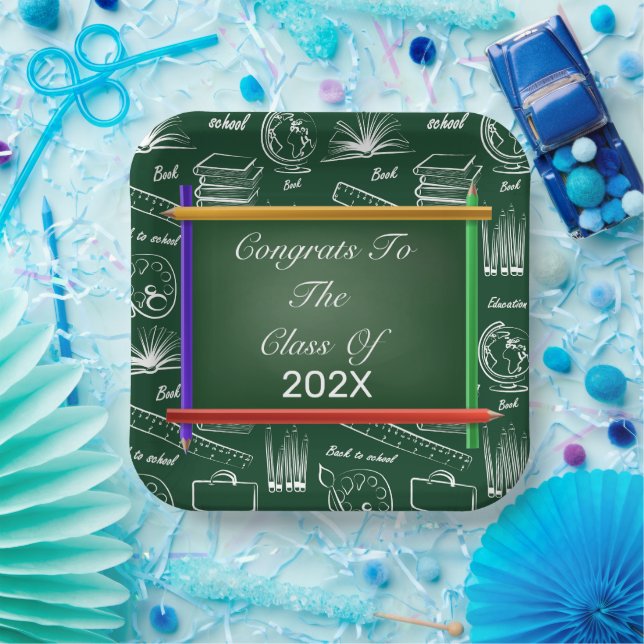 Assiettes en papier pour la remise des diplômes (Fête)